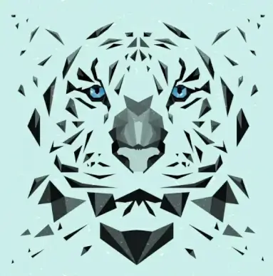 tiger portrait drawing low poly design