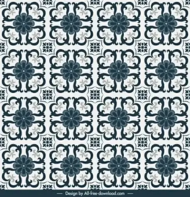 tile pattern template flora sketch symmetric flat repeating