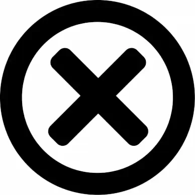 times circle sign template flat black white contrast outline