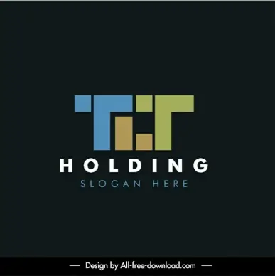 tlt holding logotype flat elegant modern geometric stylized texts outline
