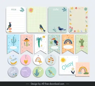  to do lists sets collection cute nature elemens