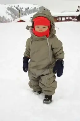 toddler in snow
