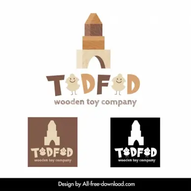 todfod wooden toy company logo 3d silhouette stylized decor
