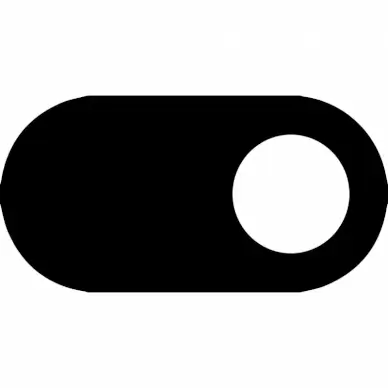 toggle on button sign icon flat contrast black white rounded design