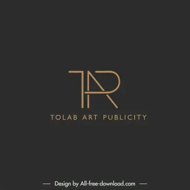 tolab art publicity logo template flat dark stylized texts