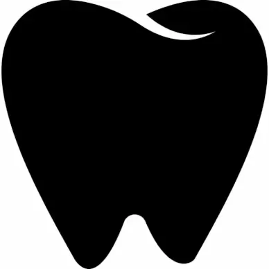 tooth sign icon flat silhouette sketch