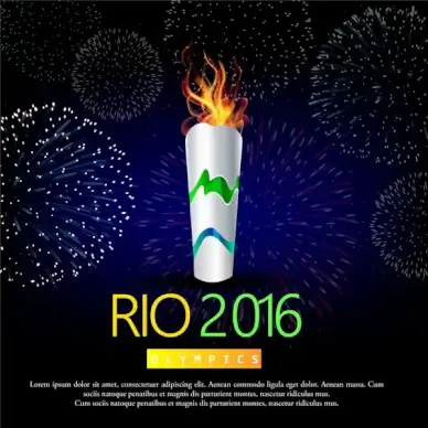 torch of olympic rio de janeiro 2016 background design templates