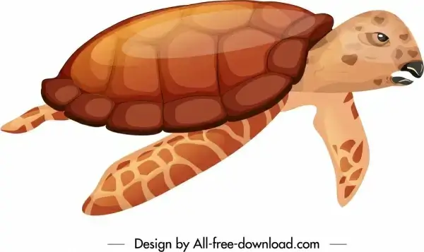 tortoise icon shiny red design swimming gesture