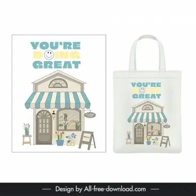 tote bag design elements elegant shop decor
