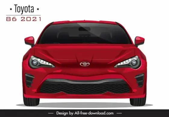 toyota 86 2021 car model icon modern symmetric front view design