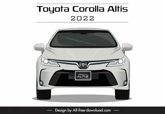 toyota corolla altis 2022 car model advertising template modern symmetric front view design 