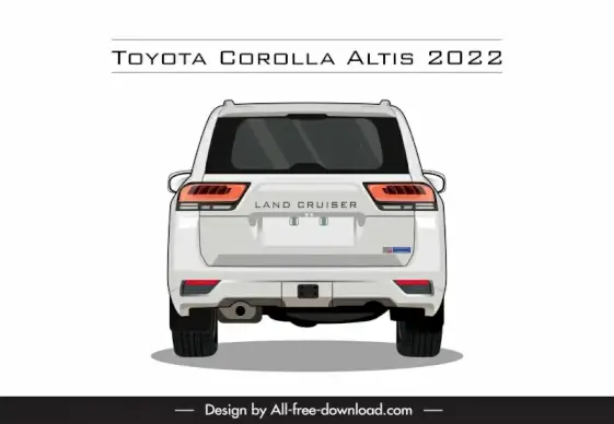 toyota land cruiser 2022 car model icon modern symmetric back view design 
