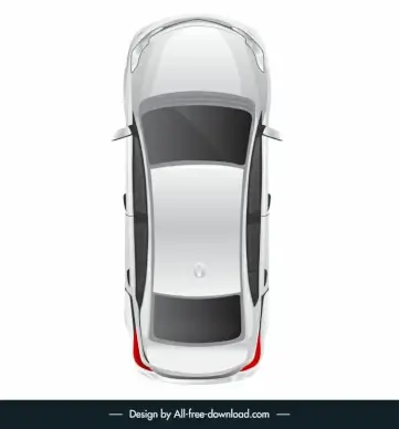toyota vios car model icon top view flat sketch