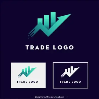 trade logotype template flat modern arrow lines design