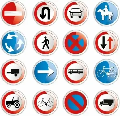 Traffic sign icons