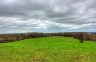 trail scenery with clouds on the ice age trail wisconsin