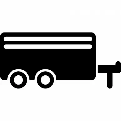 trailer service sign flat silhouette sketch