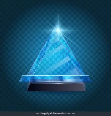 transparent glass award template elegant 3d pyramid shape