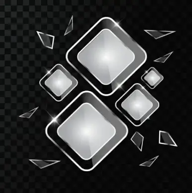 transparent glass background shiny black white geometric design