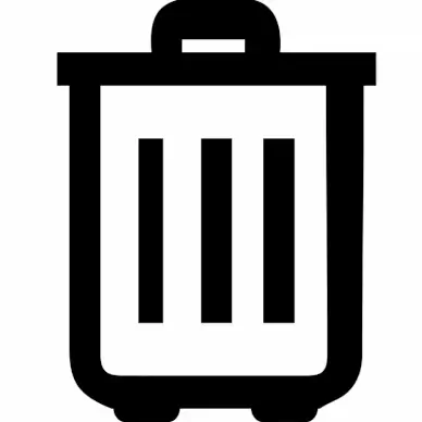 trash alt sign icon flat contrast black white symmetric outline