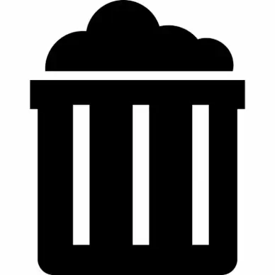 trash sign icon flat contrast black white geometric sketch