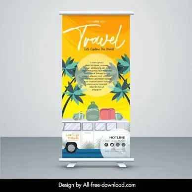 travel advertising banner template classical standee