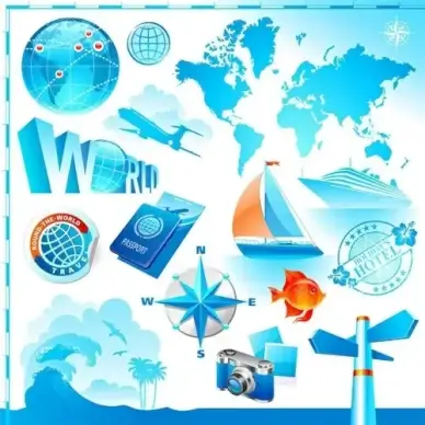 travel and tourism elements of vector 1