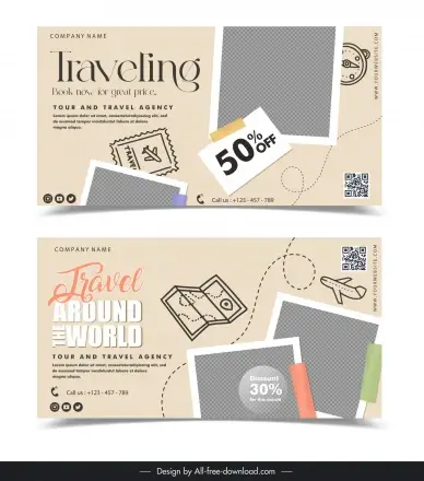 travel banner template classical design