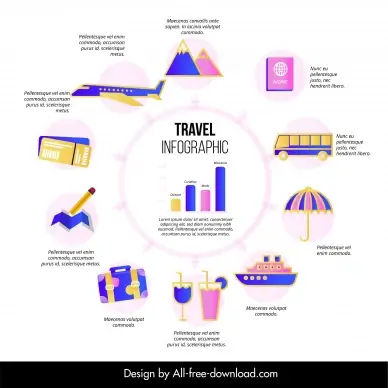 travel inforgraphic poster template tourism elements chart layout