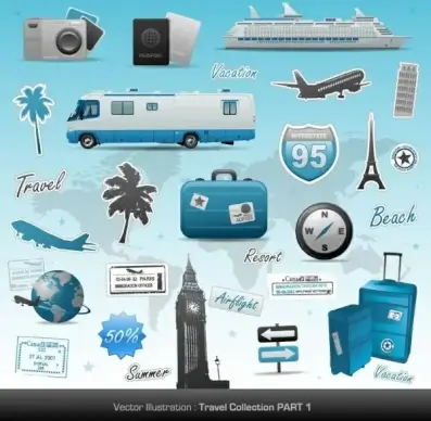 travel theme vector