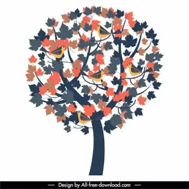 tree painting classical colorful design