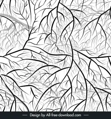 tree roots seamless pattern template flat black white handdrawn sketch