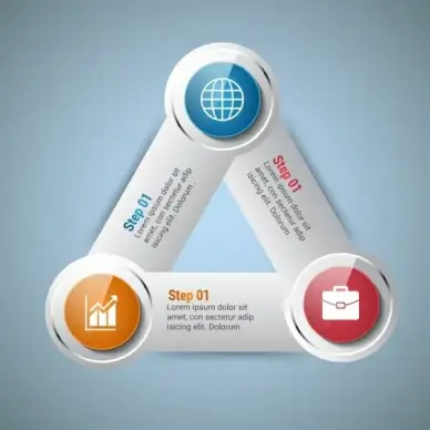 triangular infographic template shiny ui circles decoration