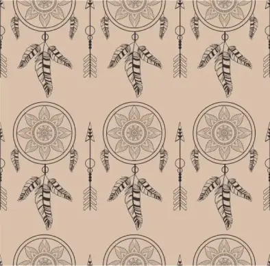 tribal repeating pattern design dream catcher decoration