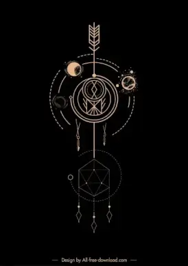 tribal tattoo template planets motion geometry sketch