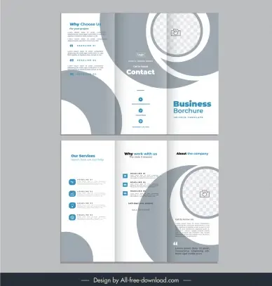   trifold brochure template dynamic checkered circles curves