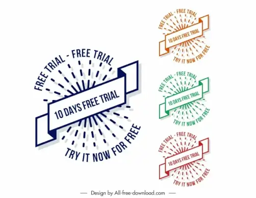 trust stamp template elegant rays ribbon