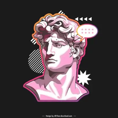 tshirt design elements contrast david face statue