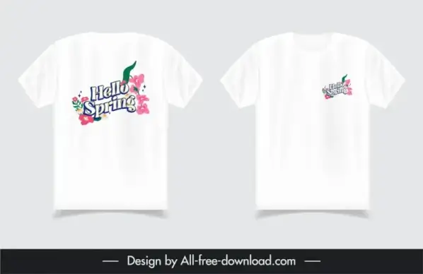 tshirt design template blooming sping flowers decor