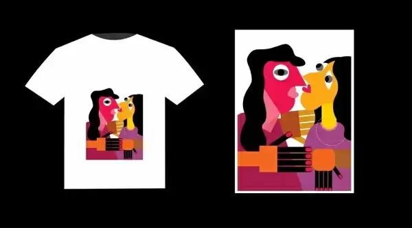 tshirt template classical painting decor