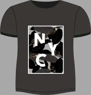 tshirt template dark design leaves icons decor
