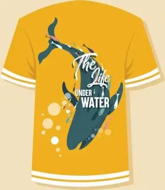 tshirt template whale icon orange design