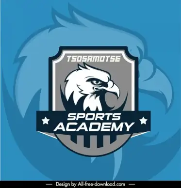 tsosamotse sports academy logo template elegant eagle face outline 