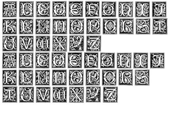Typographer Woodcut Initials One