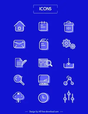 ui icons templates simple flat sketch
