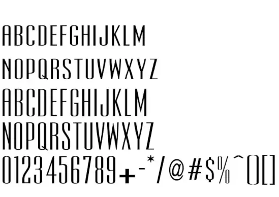 Ultra Condensed Sans Serif