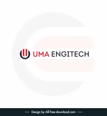 uma engitech logo template flat modern elegant blurred design