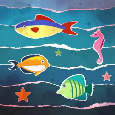 under the sea paper drawing picture