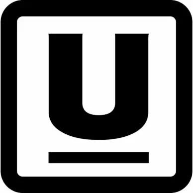 underline sign icon u text lines sketch flat black white desige