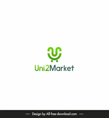 uni 2 market logo template modern flat elegant texts design
